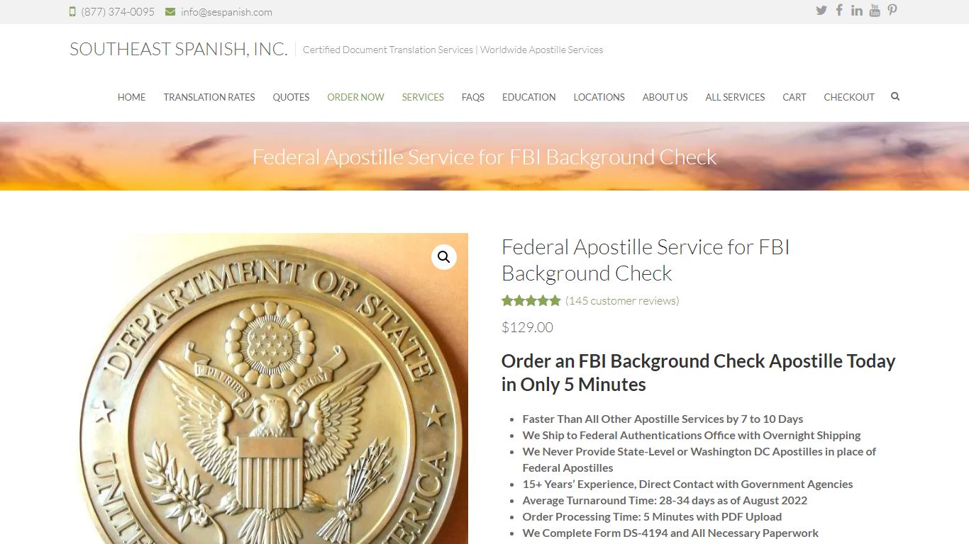 Federal Apostille Service for FBI Background Check